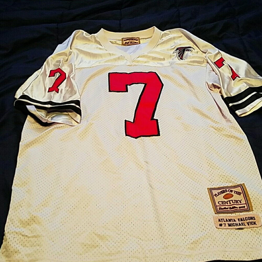Sewn Throwback Falcons M. VICK Jersey